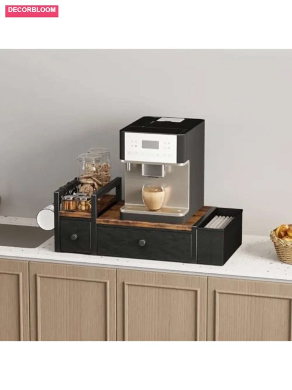 52 Capacity Coffee Pod Drawer with Mug Rack, Countertop K Cup Organizer